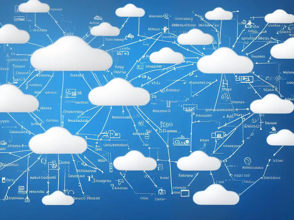 This image shows a cloud with numerous servers connected to it, representing the concept of cloud hosting with its scalable, reliable, and efficient benefits for growing blogs.