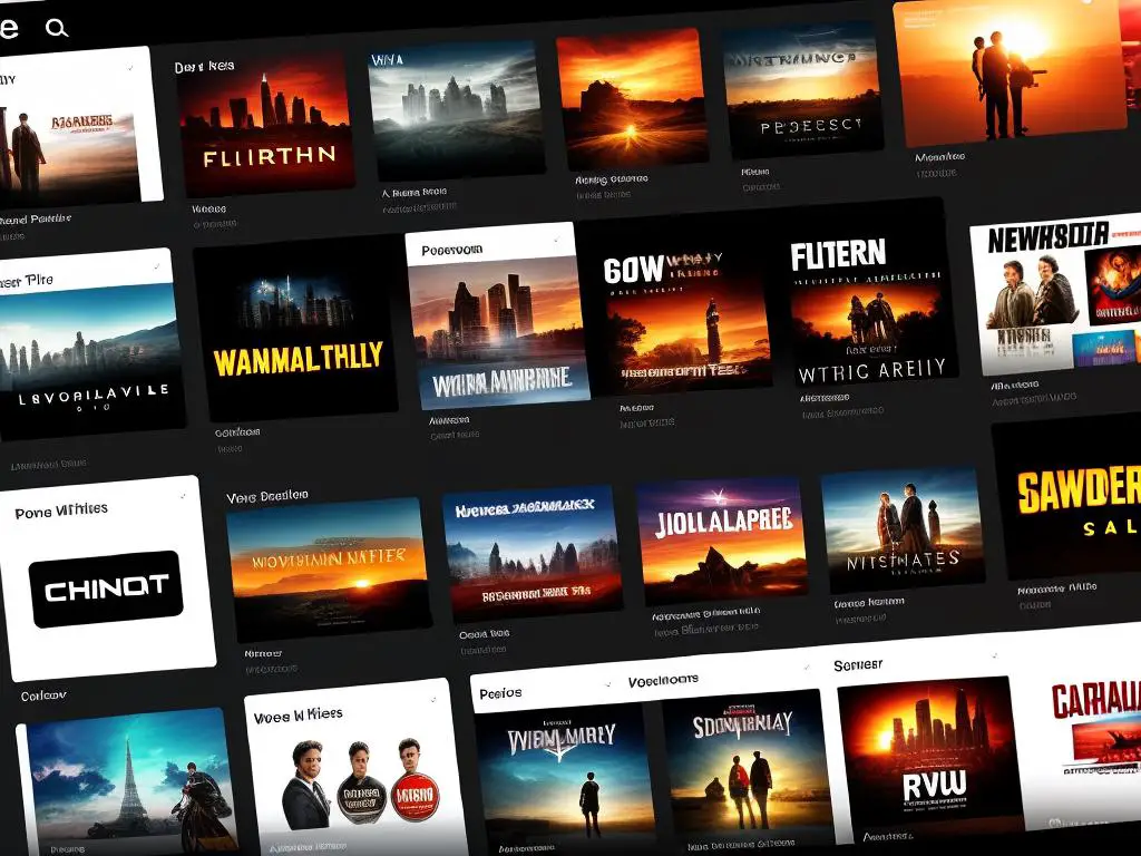 A screenshot of the Flickify streaming platform interface showing a selection of movies and TV series available for streaming.
