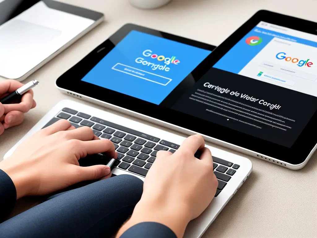 An image showing a person checking their website's mobile usability using Google Search Console