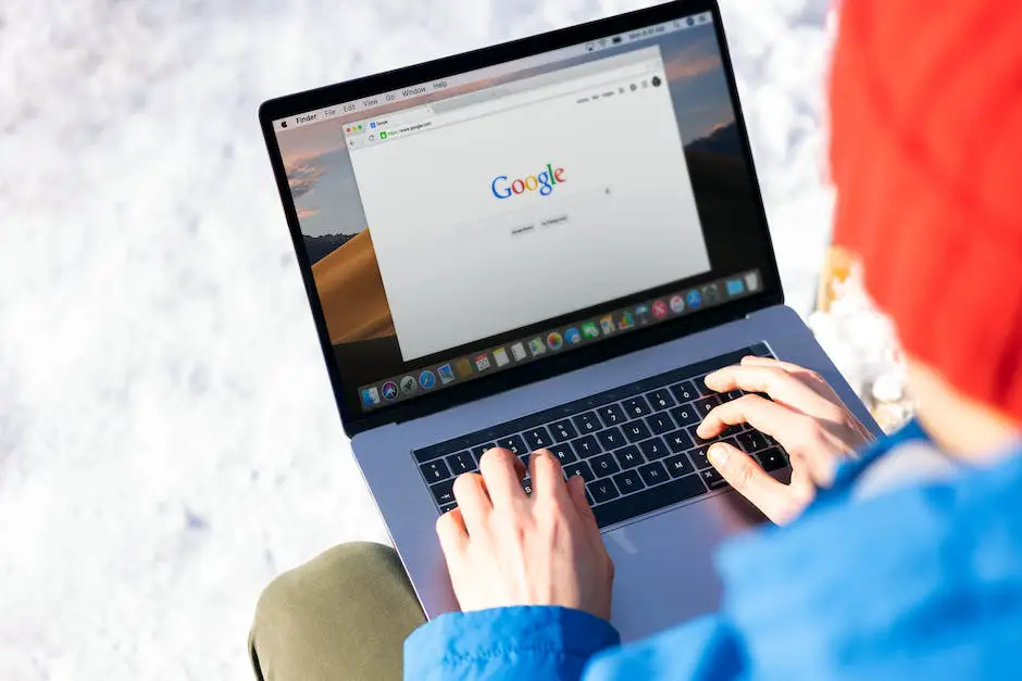 Illustration of a person typing on a keyboard with a Google logo displayed on the screen.