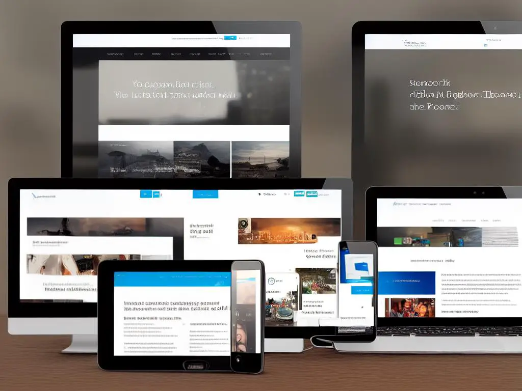 An image of a laptop and a smartphone displaying the Hestia WordPress theme, showing how it looks great on any device.