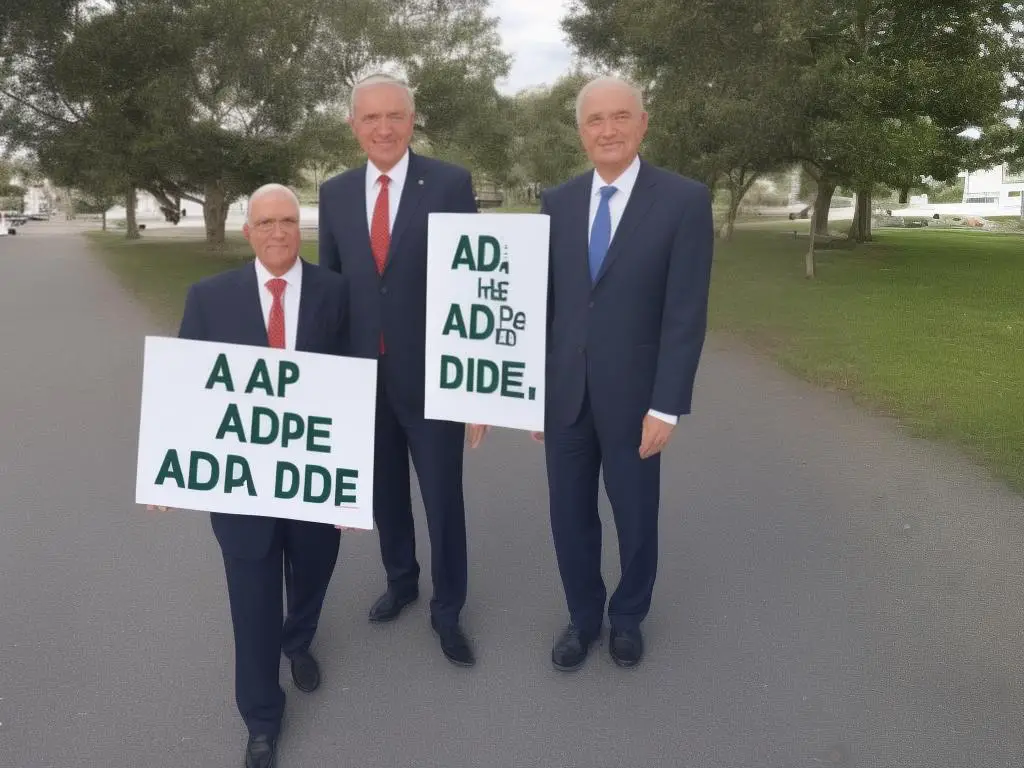 Picture of a businessman holding a sign with the words 'Adapt or Die'